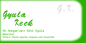 gyula keck business card